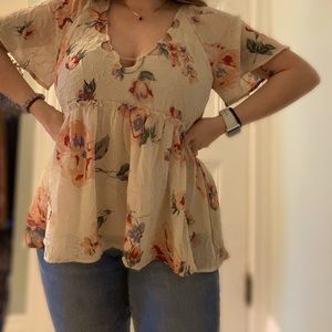 LUCKY BRAND flowy floral blouse